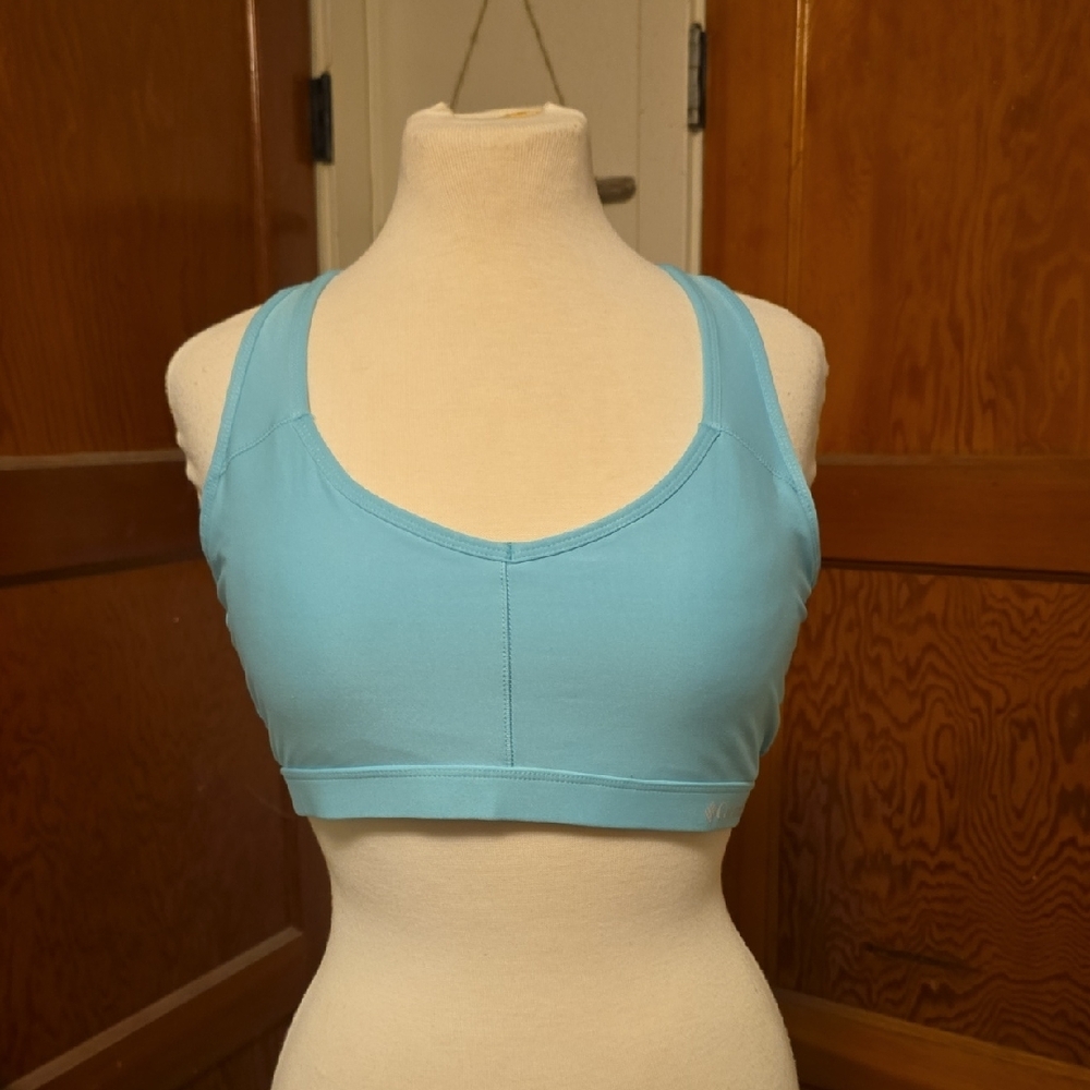 Columbia Blue Racerback Key Hole Sports Bra